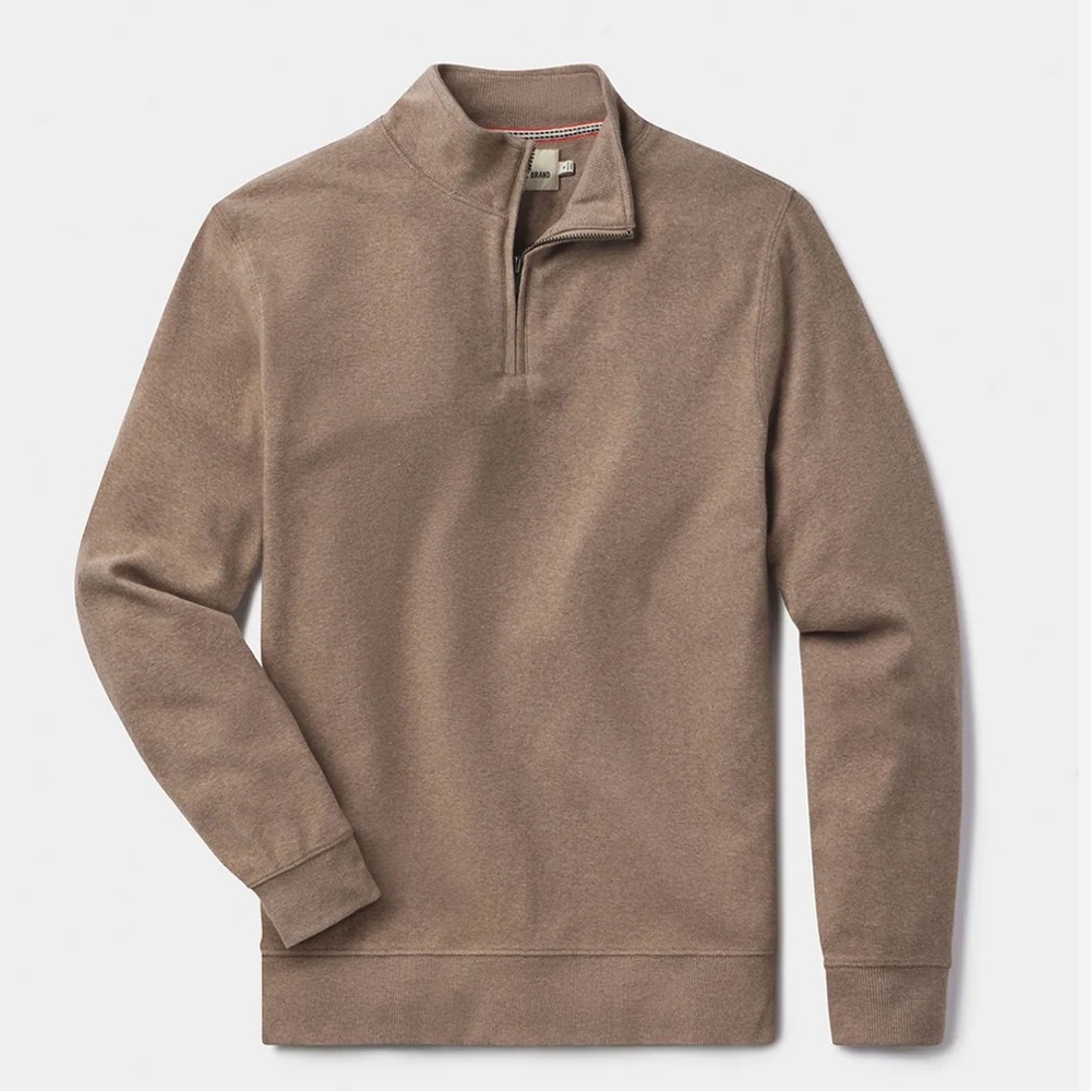 The Normal Brand Men's Puremeso Weekend Quarter Zip in Taupe